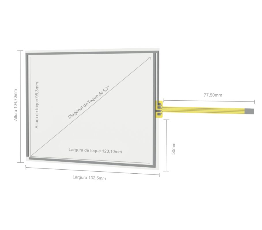 PAINEL SENSÍVEL AO TOQUE RESISTIVO 5.7" FORMATO 4:3-4539