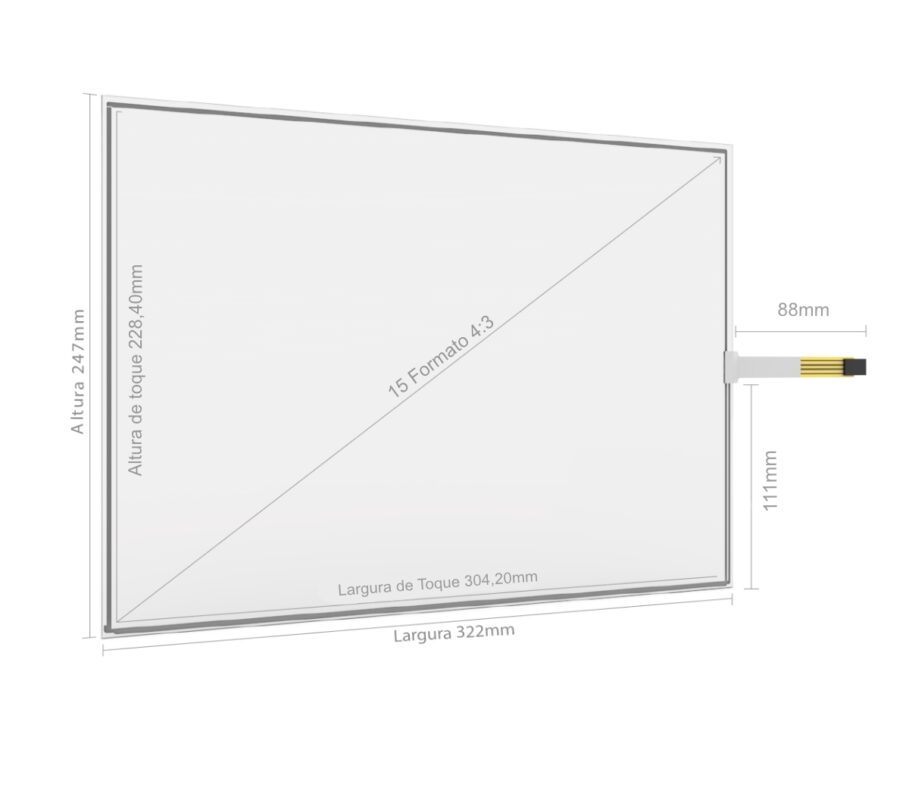 KIT PAINEL SENSÍVEL AO TOQUE RESISTIVO 15" FORMATO 4:3-4750
