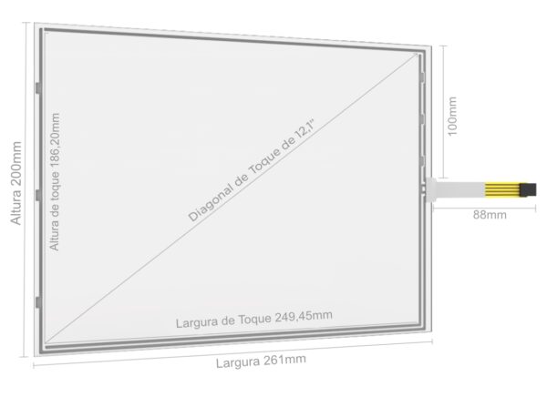 KIT PAINEL SENSÍVEL AO TOQUE RESISTIVO 12.1" FORMATO 4:3-4752