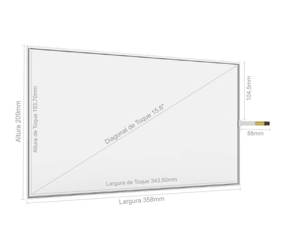 KIT PAINEL SENSÍVEL AO TOQUE RESISTIVO 15.6" FORMATO 16:9-4753