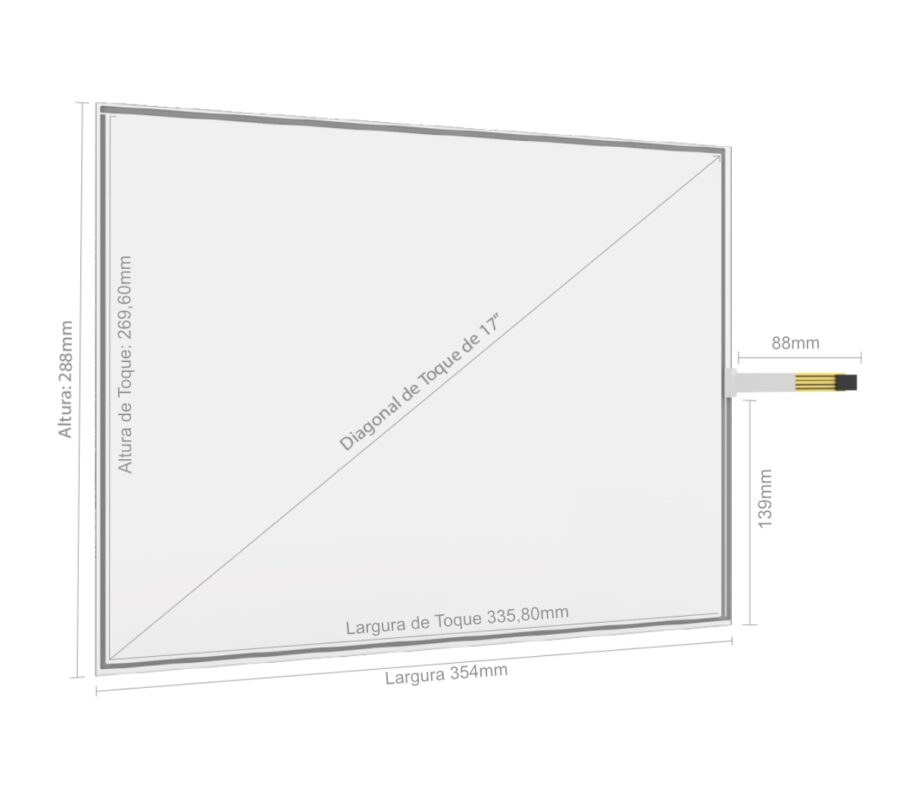 KIT PAINEL SENSÍVEL AO TOQUE RESISTIVO 17" FORMATO 4:3-4754