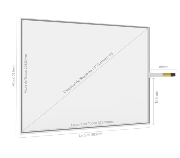 KIT PAINEL SENSÍVEL AO TOQUE RESISTIVO 19" FORMATO 4:3-4756