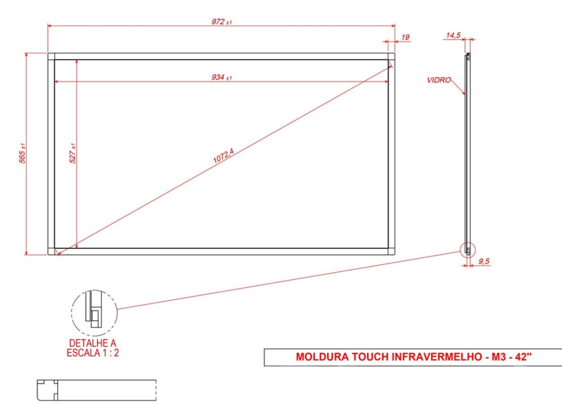 MOLDURA SENSÍVEL AO TOQUE INFRAVERMELHA 42" FORMATO 16:9-4792